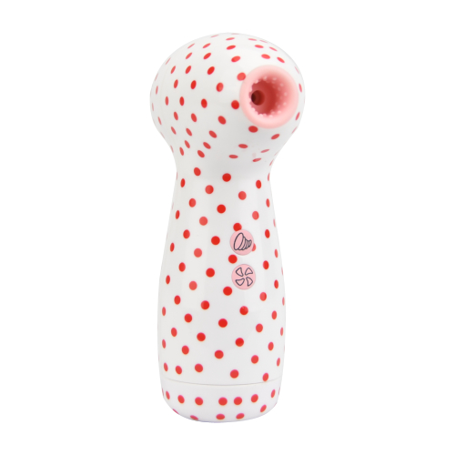 Loving Joy 2 in 1 Suction Vibrator Polka Dot, Compact dual-function vibrator with a polka dot pattern and soft silicone suct…
