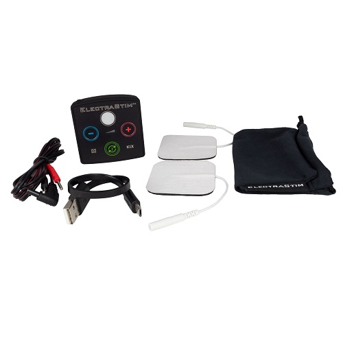 ElectraStim KIX Electro Sex Stimulator for Beginners, Compact handheld electro-sex control unit with cable, two self-adhesiv…