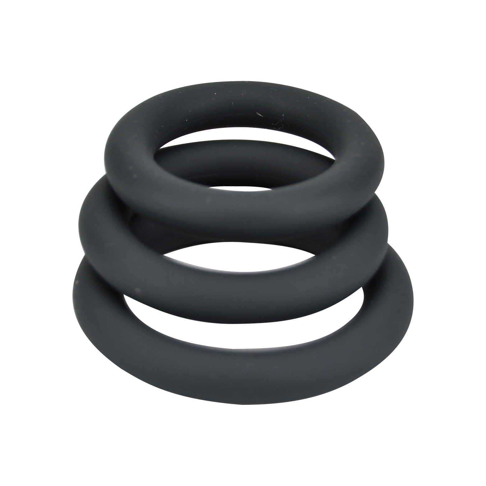 Loving Joy Thick Silicone Cock Rings 3 Pack Grey, in silicone