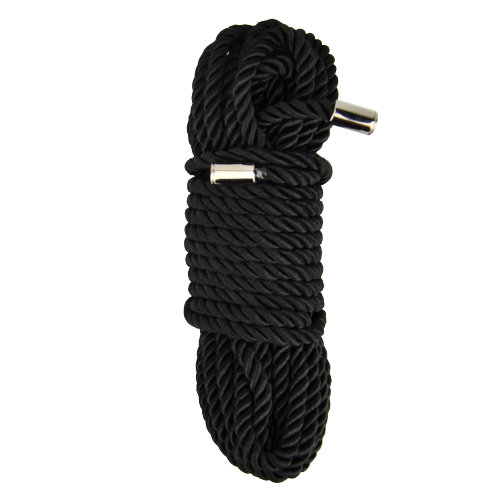 Bound to Please Silky Bondage Rope 10m Black, shown from the back