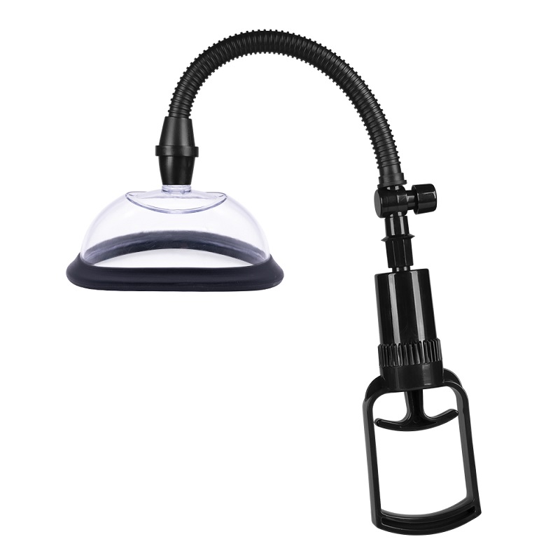 Loving Joy Pussy Pump, Transparent cylindrical suction cup with hand trigger and a quick-release valve