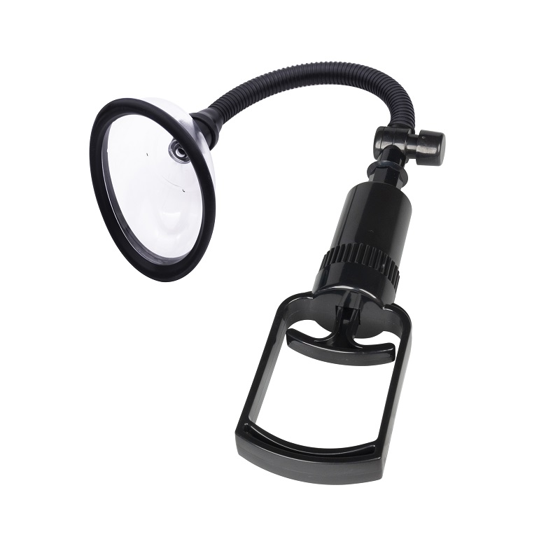 Loving Joy Pussy Pump, Transparent cylindrical suction cup with hand trigger and a quick-release valve