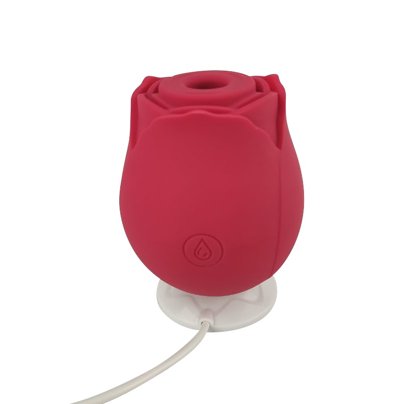Loving Joy Rose Toy Clitoral Suction Vibrator, Compact rose-shaped suction vibrator with layered petal silicone body and a c…