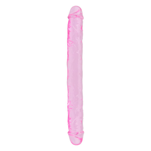 Loving Joy 12 Inch Double Dildo Pink, Pink double-ended dildo with a realistic tip at each end and long flexible shaft