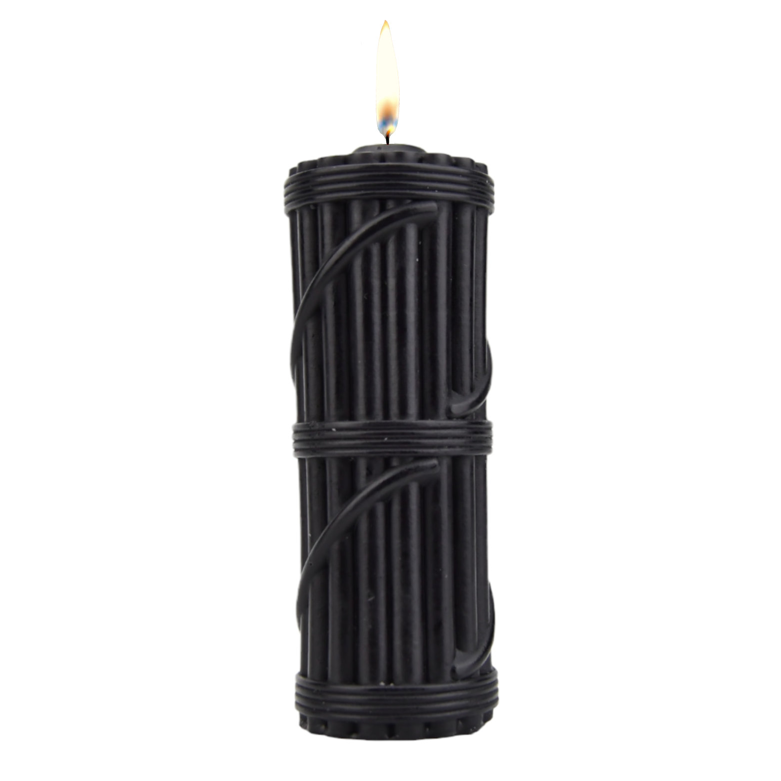 Bound to Play Hot Wax Candle Black, Black cylindrical wax candle with a central wick, plain unscented finish