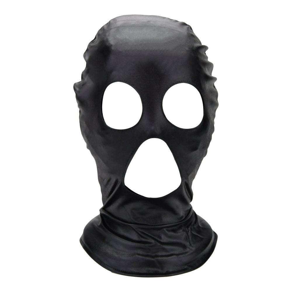 Bound to Please Executioner Hood, Full head bondage hood with eye, nose and mouth holes, flared neck skirt and back zip