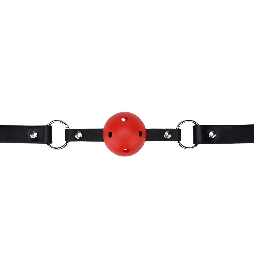 Bound to Play Breathable Ball Gag Red, in pu leather