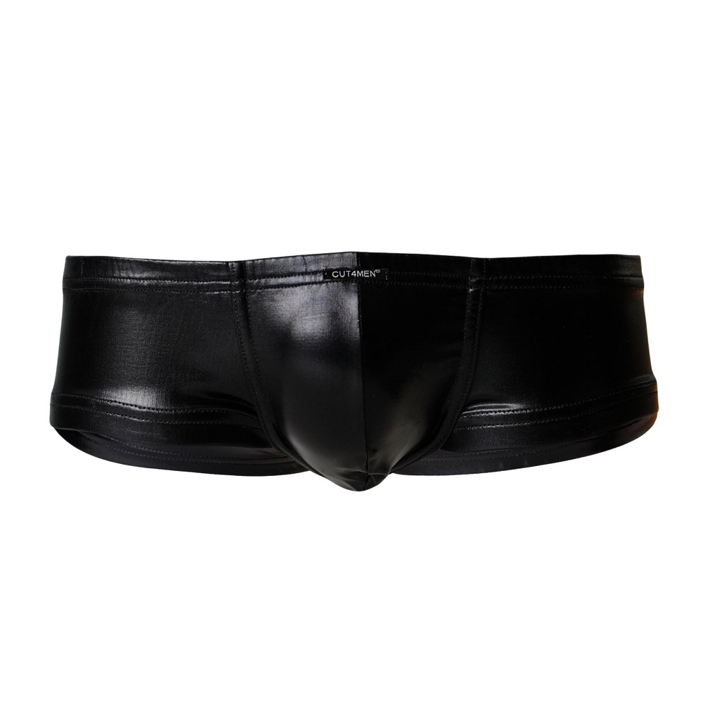C4M Booty Shorts Black Leatherette - Large