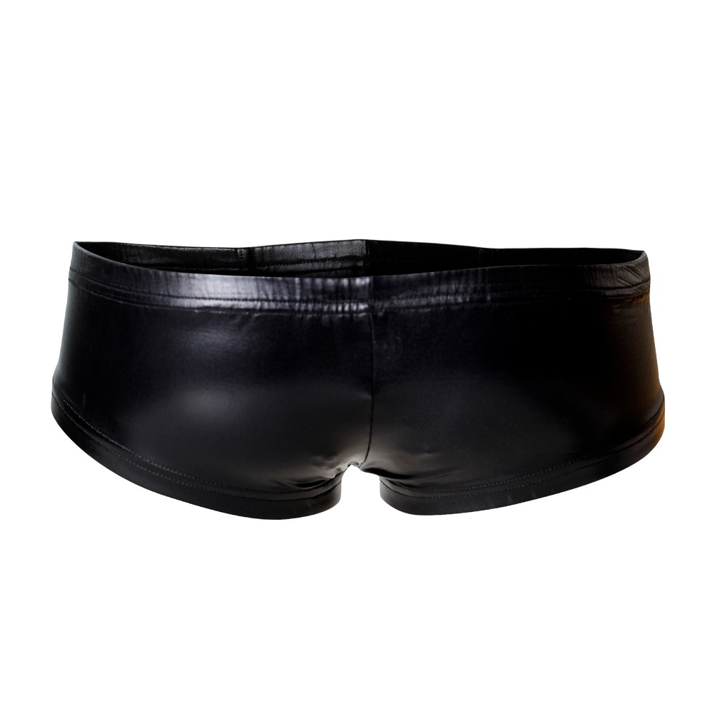 C4M Booty Shorts Black Leatherette - Medium, shown from the back