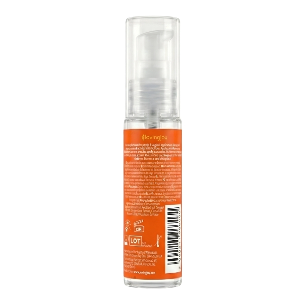 Loving Joy Warming Lubricant 30ml, shown from the back