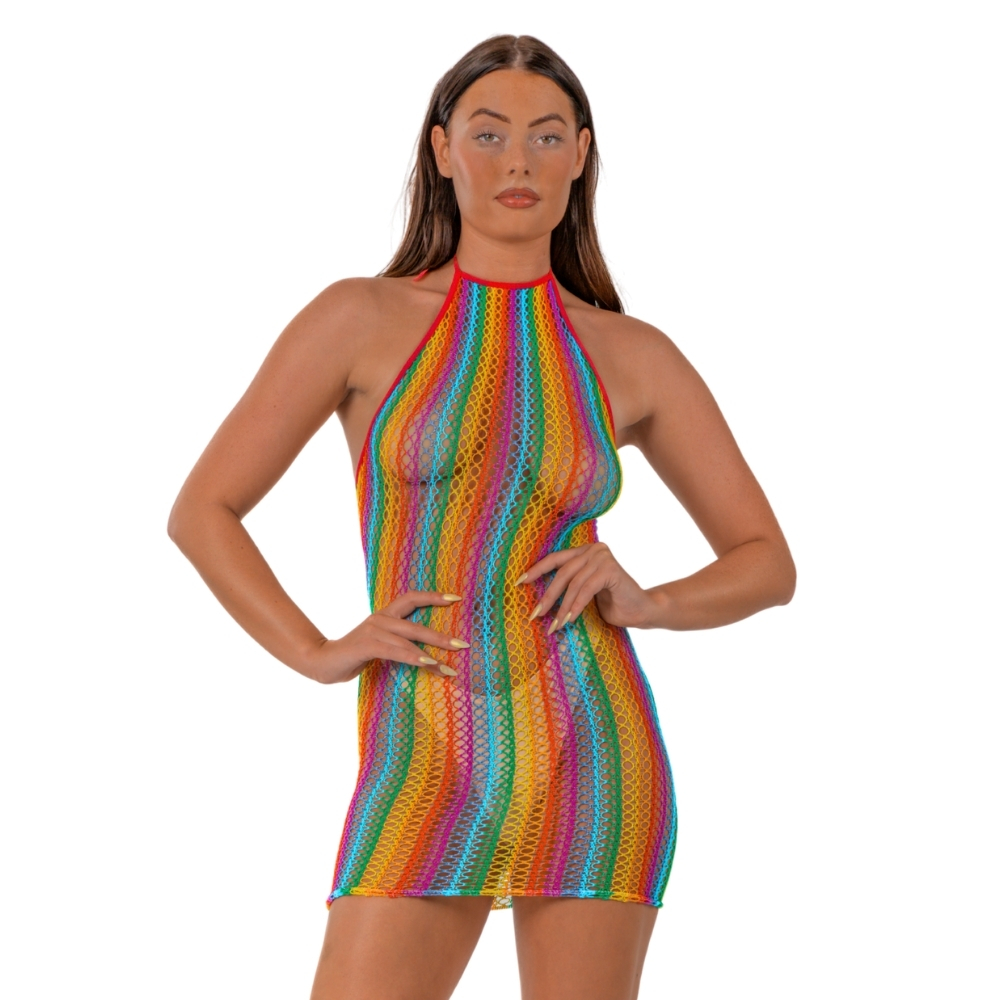 Lace by LJ Rainbow Halter Neck Dress Review: A Bold One-Size Party Piece