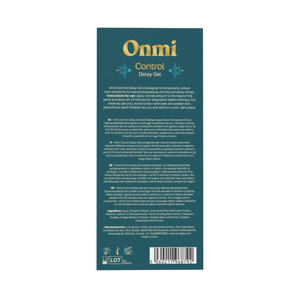 Onmi Control Delay Gel, shown from the side