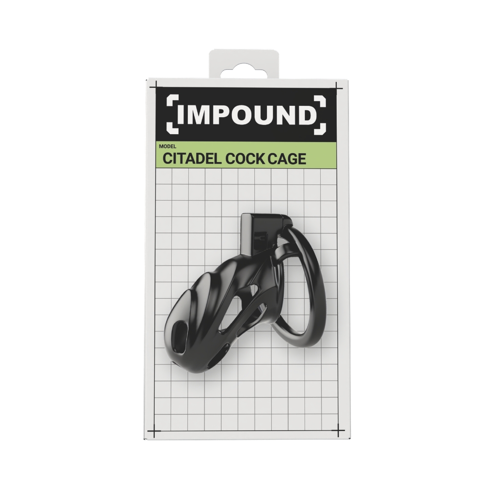 Impound Citadel Cock Cage, shown in its packaging
