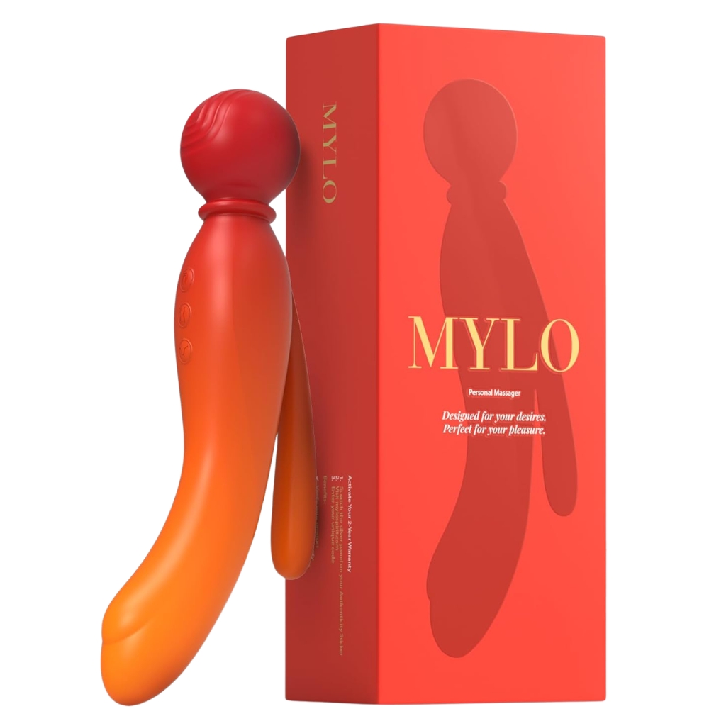 MYLO 3-in-1 Body Wand Massager Fire, in silicone