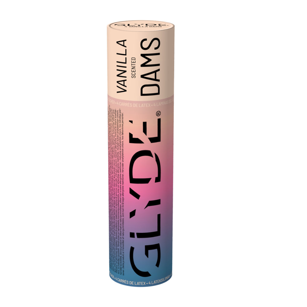 Sheer Glyde Vegan Dams Vanilla Flavour 4 Pack, in natural rubber latex