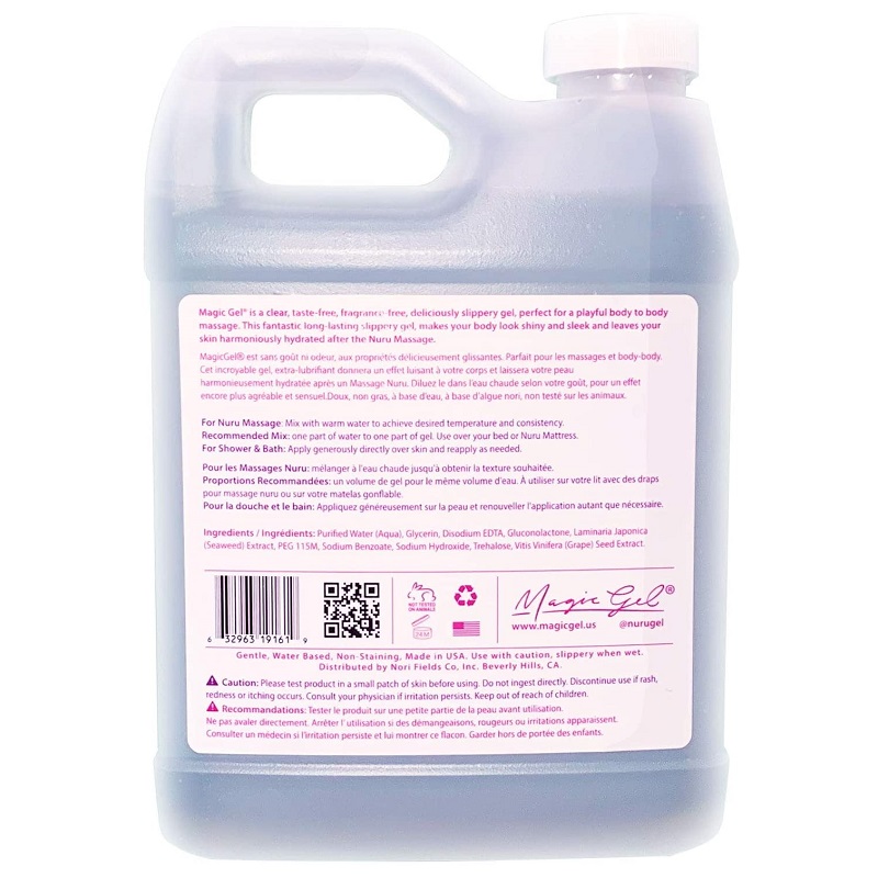 Mr Nori`s Magic Gel Authentic Nuru Massage Gel-33oz, Large bottle of clear water-based Nuru massage gel, 976ml capacity