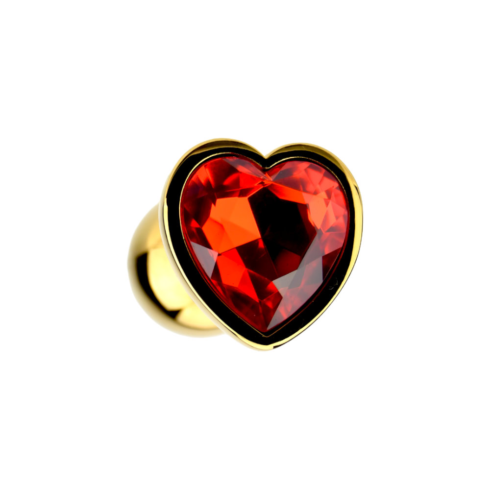 Precious Metals Heart Shaped Butt Plug-Gold, in aluminum alloy material