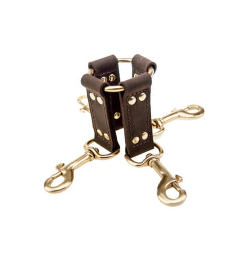 BOUND Nubuck Leather 4 Way Hog Tie, in nubuck leather, shown from the back