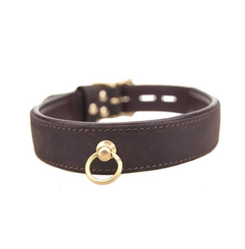 BOUND Nubuck Leather Choker with 'O' Ring, in nubuck leather