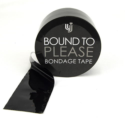 Bound to Please Bondage Tape Black, in pvc, shown from the side