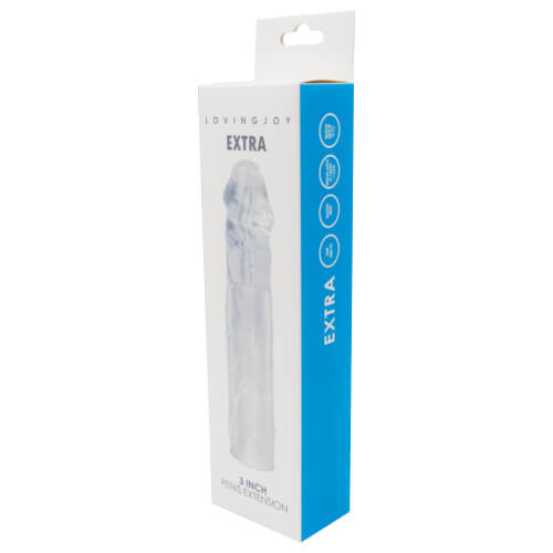 Loving Joy Extra 3 Inch Penis Extension, in stretchy tpe, close-up detail