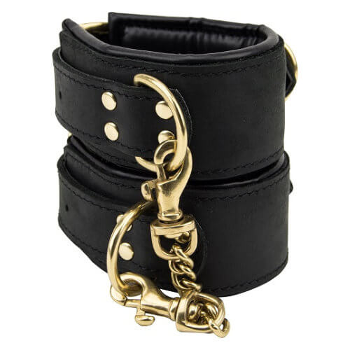 Bound Noir Nubuck Leather Slim Wrist Cuffs, in leather