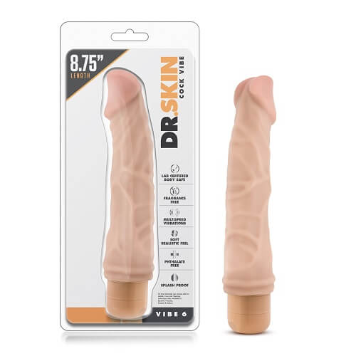 Realistic Multi Speed Vibrator Big, in pvc, close-up detail