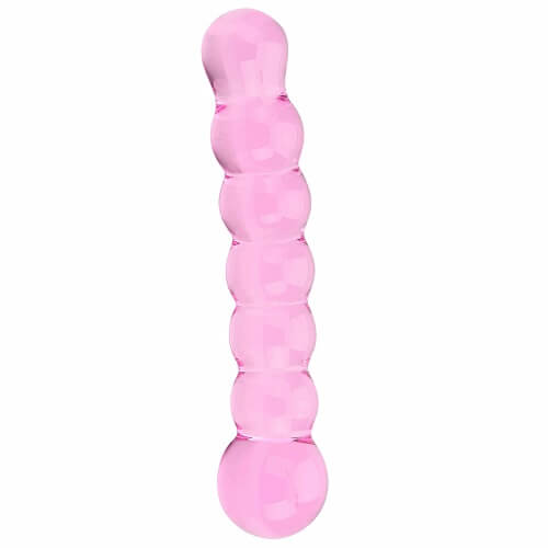 Spectrum Ribbed Glass Dildo, in medical grade glass