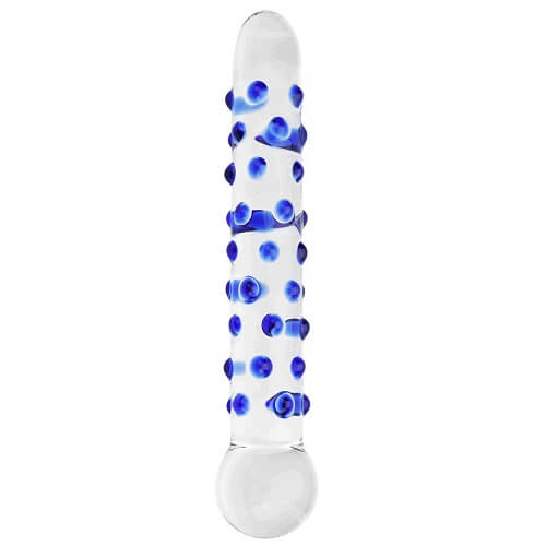 Spectrum Nubby Textured Glass Dildo, in medical grade glass