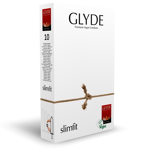 Glyde Ultra Slimfit Vegan Condoms 10 Pack, in natural rubber latex