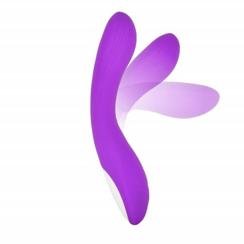 Loving Joy FLUX Silicone Bendable G-Spot Vibrator, in silicone/abs, shown from the back
