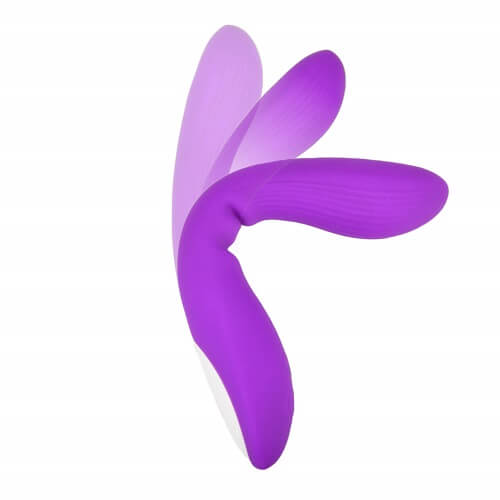 Loving Joy FLUX Silicone Bendable G-Spot Vibrator, Bendable G-spot vibrator with a textured shaft and control pad at the base
