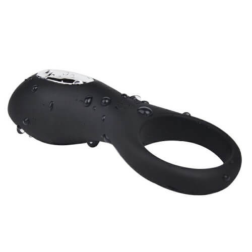 Loving Joy Rechargeable Silicone Vibrating Cock Ring, Silicone vibrating cock ring with a raised textured clitoral stimulato…