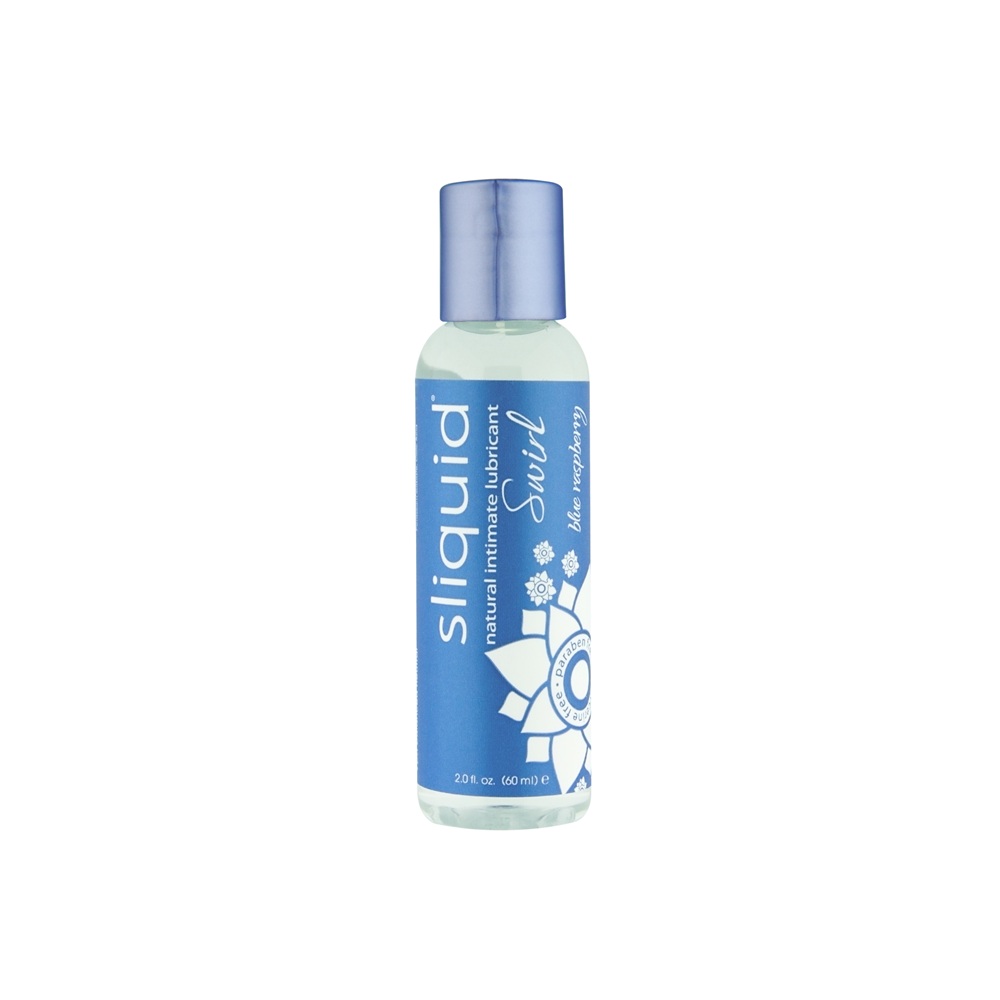 Sliquid Naturals Swirl Flavoured Lubricants-Blue Raspberry 59ml, in purified water, plant cellulose (from cotton), cyamopsis…