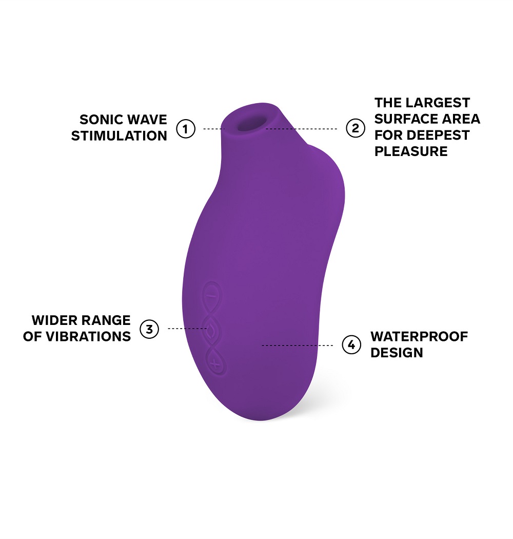 LELO SONA 2 Sonic Clitoral Massager - Purple, in silicone / abs, shown from the side