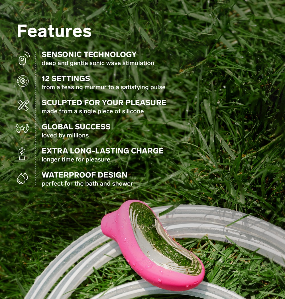 LELO SONA 2 Sonic Clitoral Massager - Purple, in silicone / abs, close-up detail