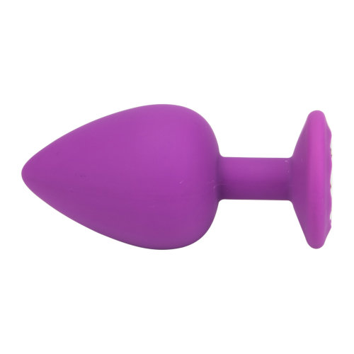 Loving Joy Jewelled Silicone Butt Plug Purple -Large, in silicone