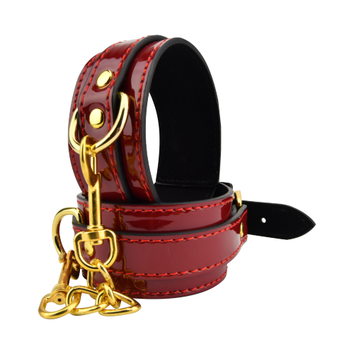 Bound to Please Red Ankle Cuffs, in pu