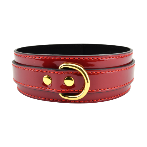Bound to Please Red Bondage Collar, in pu