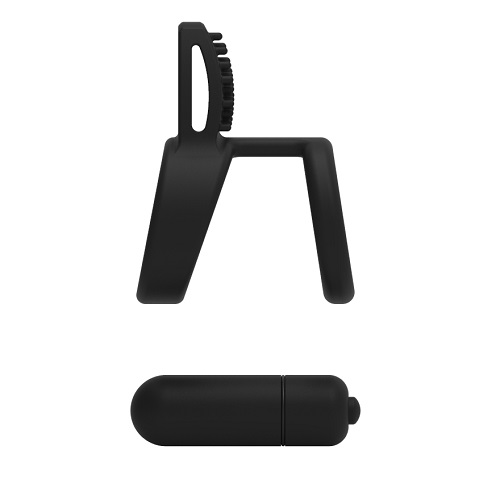 JoyRings Vibrating Support Cock Ring, in silicone, shown from the back