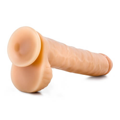 Hung Rider 14 Inch Large Realistic Dildo, in pvc, close-up detail