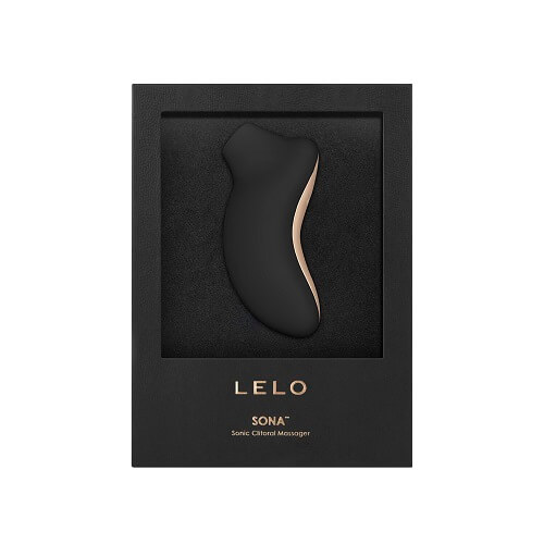 LELO SONA Sonic Clitoral Massager - Black, in silicone / abs, shown from the side
