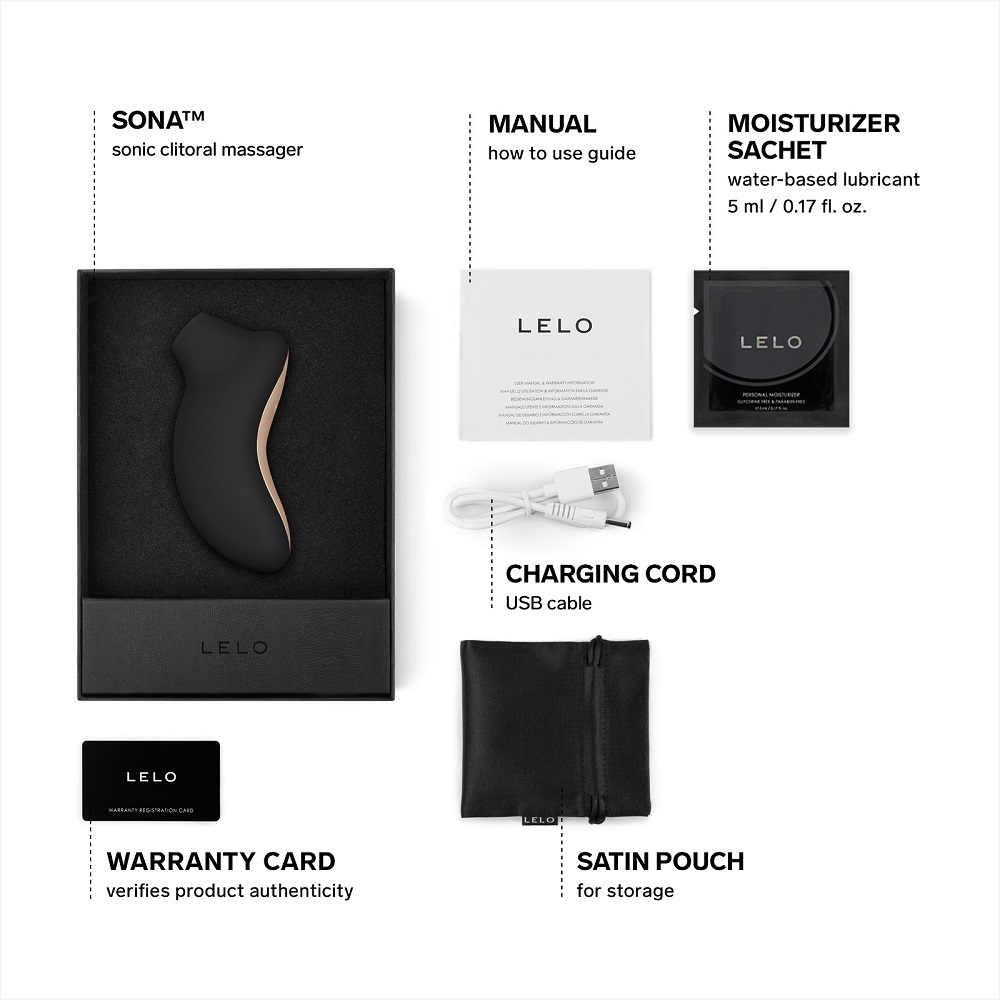 LELO SONA Sonic Clitoral Massager - Black, in silicone / abs, photograph 9