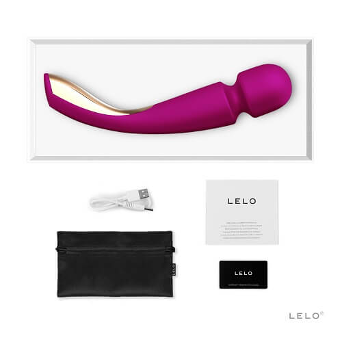 LELO Smart Wand 2 Large Deep Rose, in silicone/abs, shown from the side
