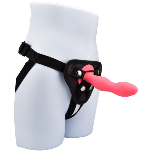 Loving Joy 6 Inch Silicone Dildo with Suction Cup Pink, Pink silicone dildo with a curved ridged tip and a round suction cup…