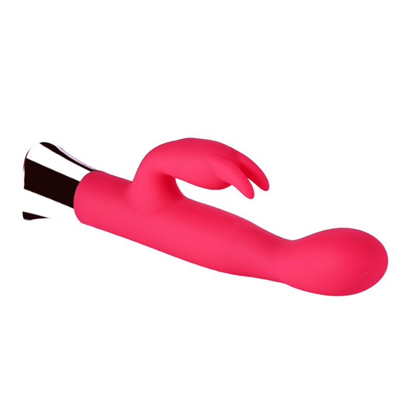 Loving Joy 10 Function Slim Silicone Rabbit Vibrator Pink, shown from the back