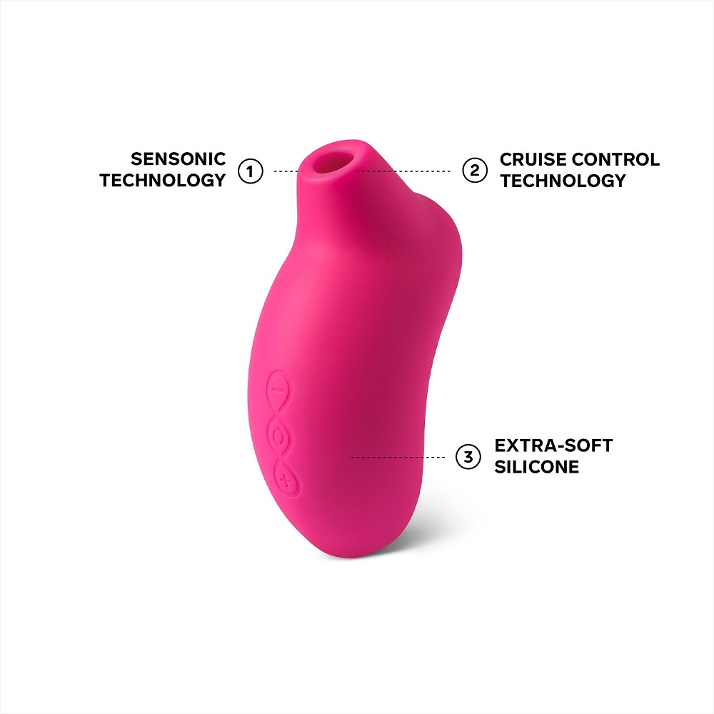 LELO SONA Cruise Clitoral Massager Cerise, Compact cerise clitoral massager with a smooth silicone body and softly curved mo…