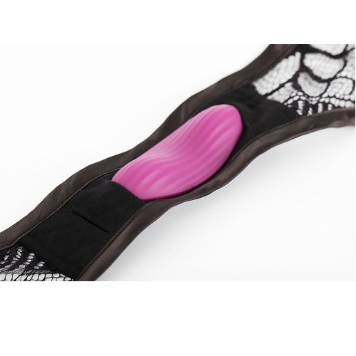 Svakom Edeny App Controlled Knicker Vibrator, Compact curved wearable vibrator with silky ergonomic finish, shown with match…