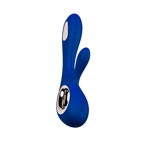 Lelo Soraya Wave Dual Action Vibrator Midnight Blue, close-up detail