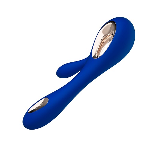 Lelo Soraya Wave Dual Action Vibrator Midnight Blue, shown in its packaging